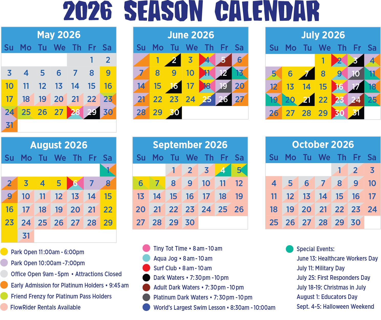 PIWP 2026 Season Calendar